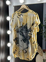 Стильная женская футболка, ткань "Креп-Шифон" 50, 52, 54, 56, 58, 60 размер 50