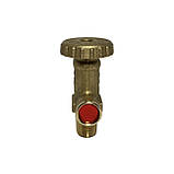 Вентиль газовий з малим різьбленням із запобіжним клапаном Італія Cavagna без резинової прокладки, фото 3