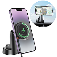 Магнитный автомобильный держатель для телефона MagSafe для айфона с беспроводной зарядкой на стекло или панель