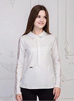 Блуза школьная для девочки Эсма Suzie молочный 158 см