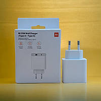 АДАПТЕР ПИТАНИЯ ДЛЯ ТЕЛЕФОНА XIAOMI MI BHR4996GL WHITE (33 W WALL CHARGER TYPE-A + TYPE-C EU(вітринний варіант