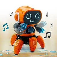Робот паук, светится и танцует, оранжевый