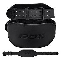Пояс для важкої атлетики RDX 6 шкіряний Full Black XL DS