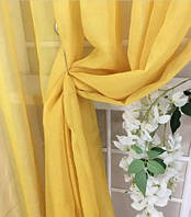 Комплект шторы тюль спальни батист Тюль красивая качественная градиентом Готовая тюль в зал с подхватами жёлтый