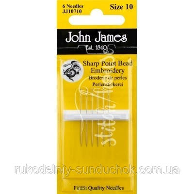 Набір коротких бісерних голок John James (Англія) Short Beading №10 (6шт) JJ10710, фото 1