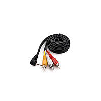 Кабель мультимедийный Jack 3.5mm male to 3RCA 90° Extradigital (KBV1732)