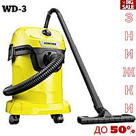 Пылесос KARCHER WD 3 V-17/4/20. Хозяйственный пылесос КАРХЕР ВД 3. Строительный пылесос.