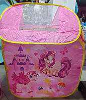 Дитячий ігровий намет Будиночок палатка  MR 1123 Розмір - 70х72х100 см єдиноріг my little pony