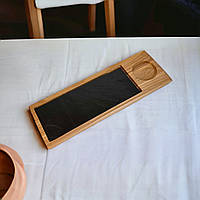 Доска сланцевая с подставкой Дуб Lasco Сланец Оґатсу+ 29х11.5 см + выемка для соусницы