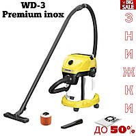 Пылесос Karcher wd 3 S Premium inox. Хозяйственный пылесос КАРХЕР ВД 3. Строительный пылесос нового поколения