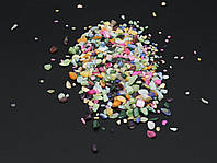 Микс камней для декора, дробленные и полированные, мелкого размера, разноцветные, от 100 г