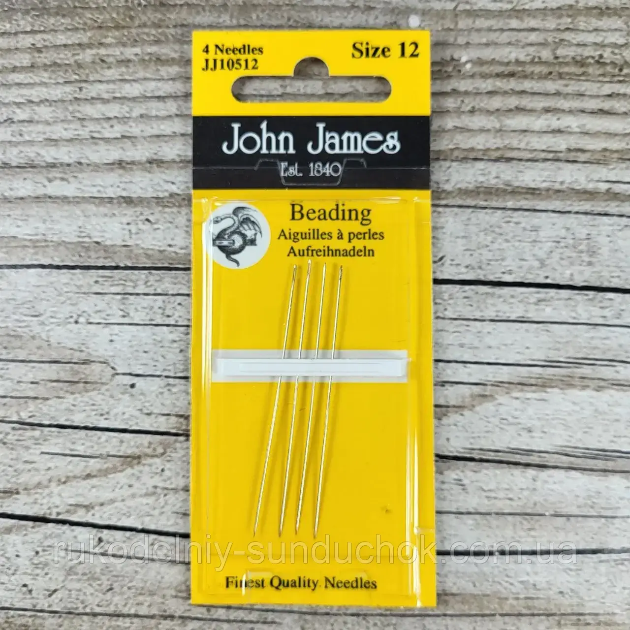 Набір бісерних голок John James (Англія) Beading №12 (4шт) JJ10512, фото 1