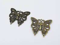 Кулони "Метелик" накладка для підвісок Колір бронза 56х51мм Підвіска для прикрас/декору/декупажу