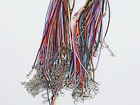 Разноцветный Шнурок на шею с застежкой "Прутик" с карабином Микс прочный Ремешок  Фурнитура 100шт/уп.