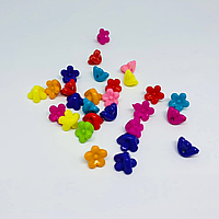 Декоративні Пластикові елементи для творчості та декупажу Бусинки Цвіт Мікс. 10 мм Бусини Різнобарвні