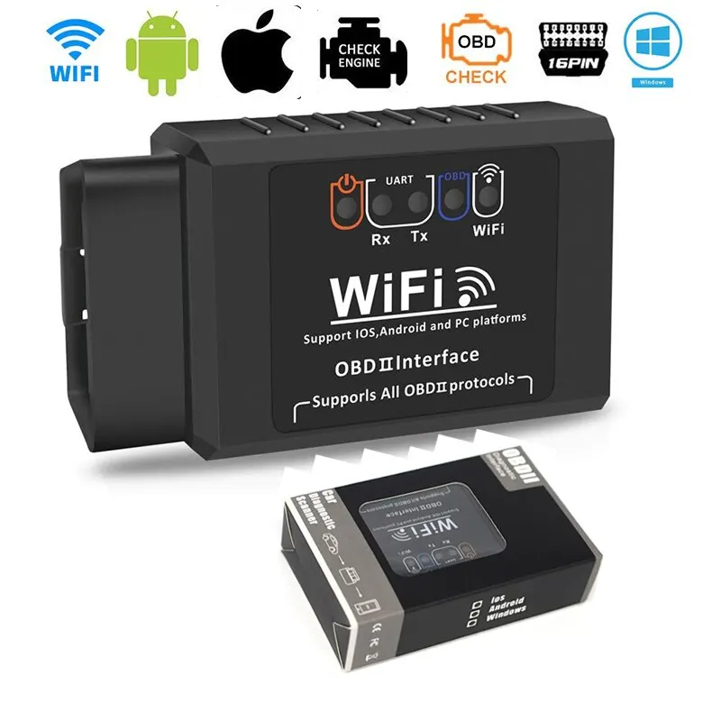 Автомобільний сканер, автосканер діагностичний OBD2 ELM327 WI-FI,