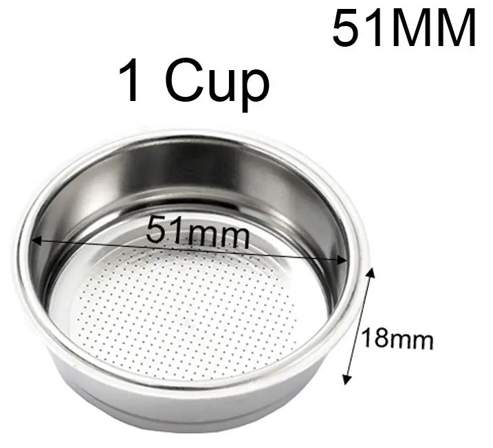 Кошик портафільтра 51 мм на 1 чашку 10г Filter Basket Coffee