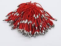 Красный Шнурок сувенирный с застежкой Текстильный с карабином 78 мм. Прочный Ремешок 100 шт/уп Фурнитура
