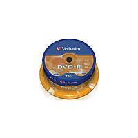 Диск DVD Verbatim 4.7Gb 16X CakeBox 25шт (43522)