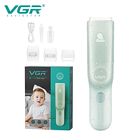 Детская вакуумная машинка для стрижки Baby Hair Trimmer VGR V155 (Зелений) (40шт)