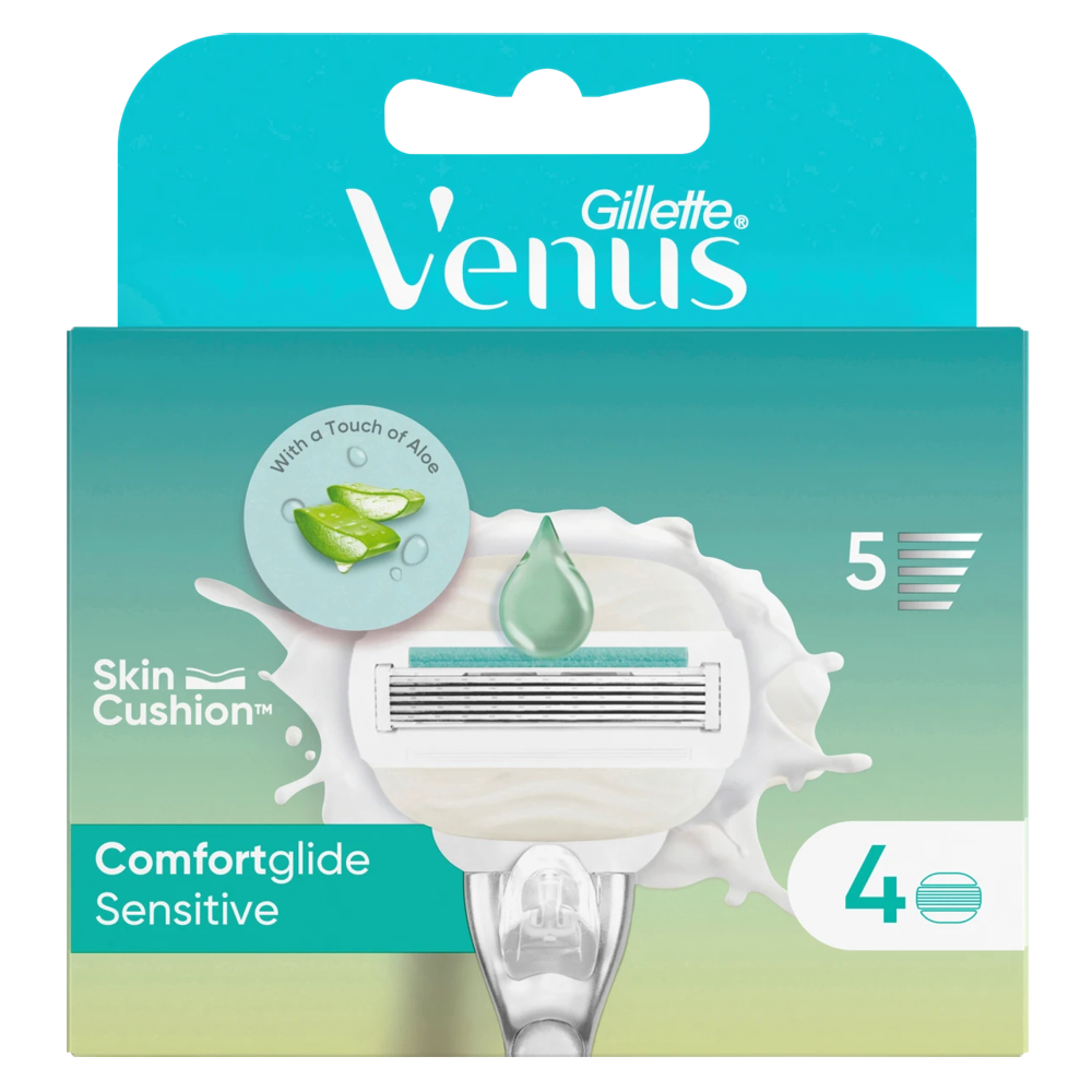 Змінні картриджі Gillette Venus ComfortGlide Sensitive 4 шт (8700216179935)
