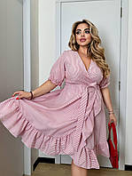 Літня жіноча сукня на запах Тканина коттон Розміри 50-52;54-56;58-60