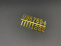 Маленькие золотые цифры для самостоятельного изготовления настенных и настольных часов высотой 15 мм