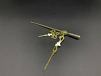 Часовые стрелки фигурные золотого цвета для изготовления настенных часов 3 стрелки в наборе 9х9х6 см