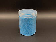 Декоративные голубые камешки в баночках, колотые, полированные для украшения картин, ваз, подарков, 0,5 кг