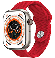 Умные смарт-часы Smart Watch фитнес часы спортивные унисекс 9S AMOLED 45мм красного цвета