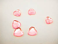 Стразы камни для украшения предметов / Сердце / Цвет розовый / 10 мм