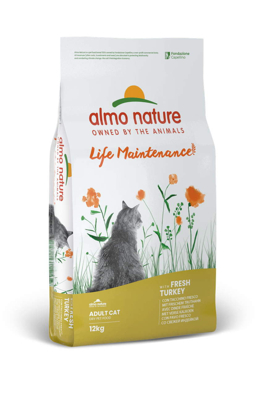 Сухий корм для дорослих кішок Almo Nature (Альмо Натюр) Holistic з індичкою 12 кг