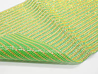 Стразовое полотно "золотая зелень" на силиконовой основе 24х40см