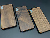 Деревянный чехол на смартфон iPhone XS MAX противоударный "Орех" под гравировку