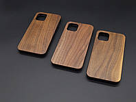 Чехол на телефон iPhone 11 PRO деревянный противоударный "Орех" под гравировку