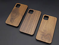 Чехол на смартфон iPhone 11 PRO MAX деревянный противоударный "Орех" под гравировку