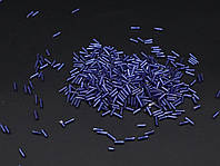 Синий прозрачный Стеклярус для вышивки 6мм. 100г/уп. с отверстием Для декора и рукоделия