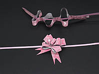 Подарочный бант-затяжка полипропиленовый для декора Цвет розовый.