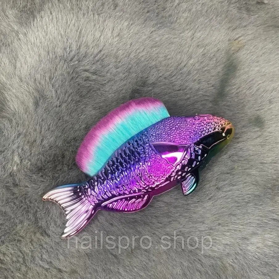 Щітка для змітання пилу з нігтів, рибка колір рожевий, фото 1