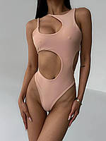 Жіночий купальник Shine суцільний, ідеально сідає по фігурі, тканина біфлекс, купальник асиметричний