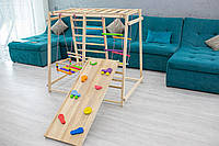 Детская площадка игровая деревянная (спортивный комплекс для дома и улицы) 128х90х120 см