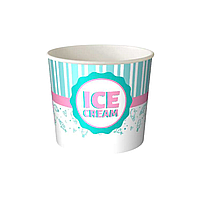 Стакан для мороженого 286 мл D-85 бумажный "ICE CREAM"