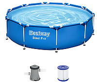 Басейн на садову ділянку Bestway Steel Pro, Басейни сімейні (305х76 см) Басейн каркасний 4678 л VAR