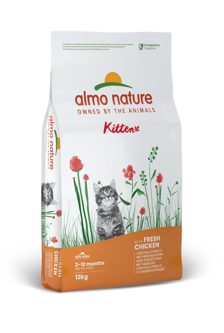 Сухий корм для кошенят Almo Nature (Альмо Натюр) Holistic Kitten зі свіжою куркою 12 кг