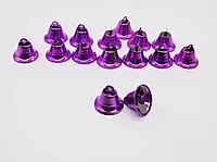 Металеві фіолетові дзвіночки для прикрашання одягу та сувенірів розміром 20 мм