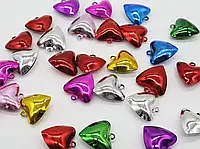 Металлические сердца-погремушки, фурнитура для украшений, одежды, сувениров микс цветов 20 мм