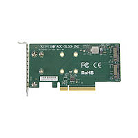 Плата расширения Supermicro PCIe x8 до SSD 2x m.2 NVMe (AOC-SLG3-2M2)