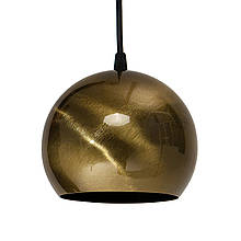 Світильник підвісний металевий 1 плафон у формі кулі Е27 золото/чорний 15х111.6 см