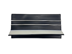 Захисний привальний брус 80мм ПВХ з бризковідбійником для надувного човна чорний з білими смужками