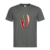 Графитовая мужская/унисекс футболка С рисунком перец чили (30-13-5-графітовий)